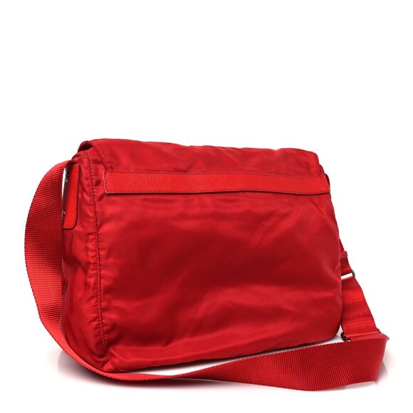 Vintage Prada Red Nylon Tessuto Buckle Messenger Bag - Picture 2 of 4